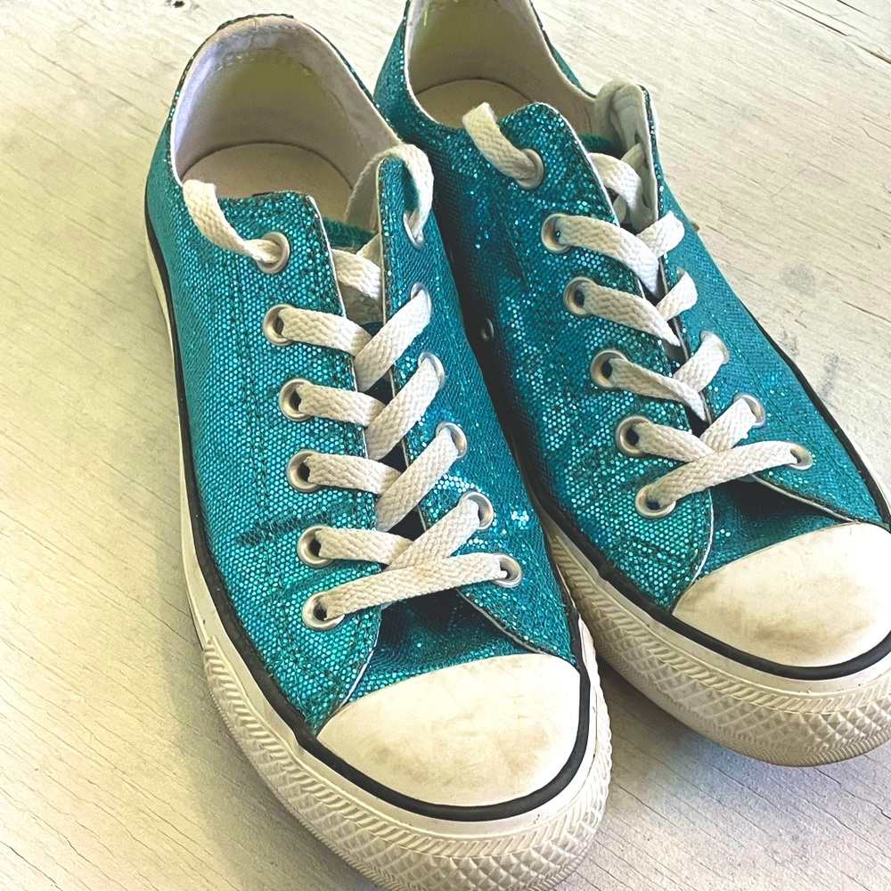 Converse All Star Blue Sparkle Women’s Size 8 Shoes
